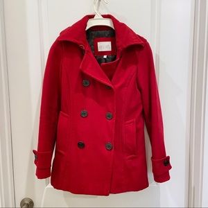Delia’s Red winter Pea coat for women. Size Small